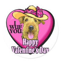 Airedale Terrier Valentines Gifts Sticker