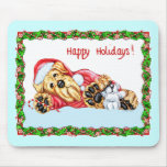 Airedale Terrier Waiting for Santa Mouse Pads