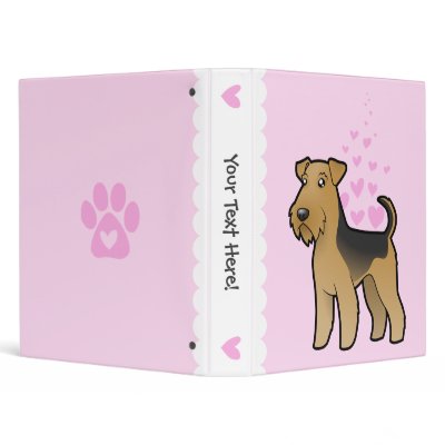 Airedale Terrier / Welsh Terrier Love Vinyl Binders by CartoonizeMyPet