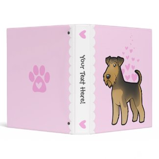 Airedale Terrier Love Hearts Binder Cartoon Airedale Terrier Love Hearts Binder