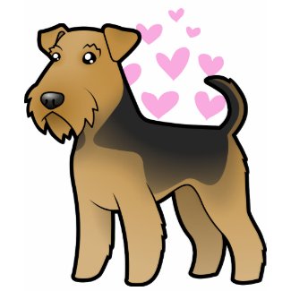 Airedale Terrier Love T-Shirt Cartoon Welsh Terrier Love T-Shirt
