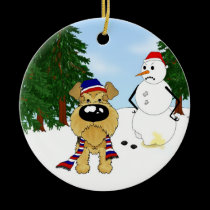 Airedale Terrier Winter Scene ornaments