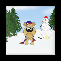 Airedale Terrier Winter Scene magnets