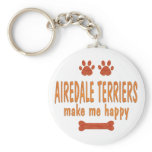 Airedale Terriers Make Me Happy Keychains