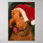 Airedale's Christmas Greeting Poster