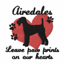 Airedales Leave Paw Prints embroidered shirts by MenagerieMayhem Airedales Leave Paw Prints embroidered shirts