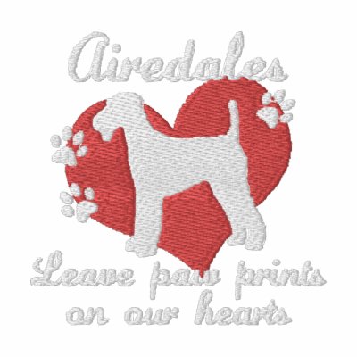 Airedales Leave Paw Prints Hoodie by MenagerieMayhem