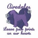 Airedales Leave Paw Prints Purple embroidered shirts by MenagerieMayhem Airedales Leave Paw Prints Purple embroidered shirts