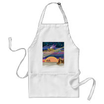 Airedales (two) - Christmas Star aprons