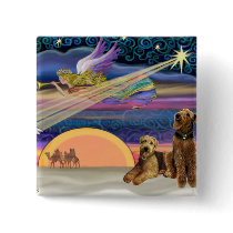 Airedales (two) - Christmas Star Pins