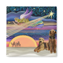 Airedales (two) - Christmas Star magnets by dogartchristmasgifts Airedales (two) - Christmas Star magnets
