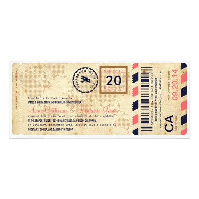 Airline Boarding Pass Ticket Wedding Invitation
