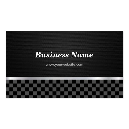 Airline Pilot Checkered Black White Business Card Template (back side)
