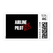 Airline Pilot Dark Postage Stamp