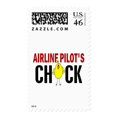 Airline Pilot’s Chick Postage Stamps by professiongifts