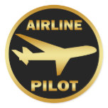AIRLINE PILOT ROUND STICKER