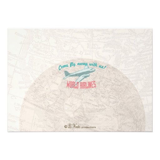 Airline Ticket DestinationBridal Shower Invitation
