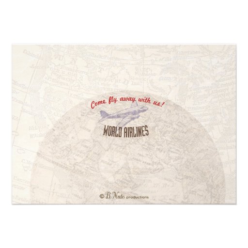 Airline Ticket DestinationBridal Shower Invitation