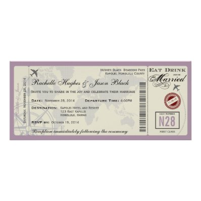 Airline Ticket Wedding Invitation