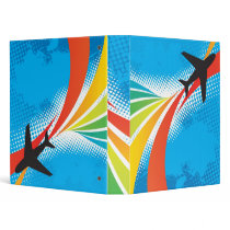 Airline Vacation Travel Abstract Halftone Vinyl Binder