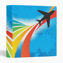 Airline Vacation Travel Abstract Halftone Vinyl Binder