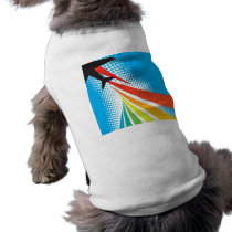 Airline Vacation Travel Abstract Halftone Dog T-shirt