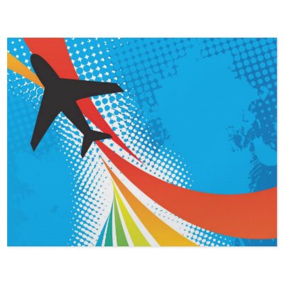 Airline Vacation Travel Abstract Halftone Flyer Design by graficallyminded