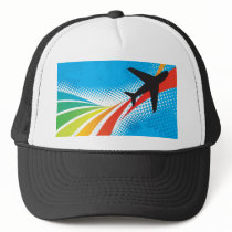 Airline Vacation Travel Abstract Halftone Hats