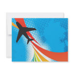 Airline Vacation Travel Abstract Halftone Invitations