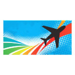 Airline Vacation Travel Abstract Halftone Photo Card