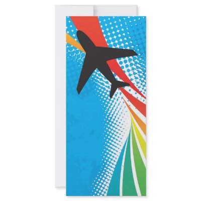 Airline Vacation Travel Abstract Halftone Custom Rack Card by graficallyminded