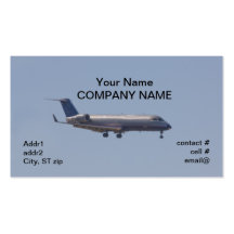 Airliner landing business card template