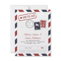 Airmail Card Save the Date Custom Announcements