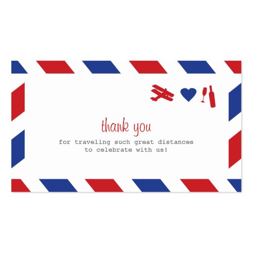 Airmail Escort Card Business Card (back side)