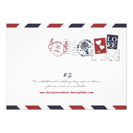 Airmail Love Letter Personalized Note Invitation