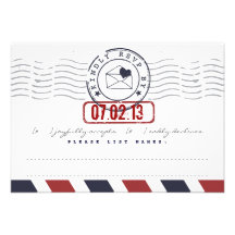 Airmail Love Letter Wedding Response Card