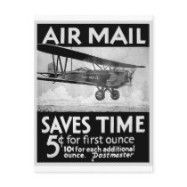 Airmail Poster Postcard