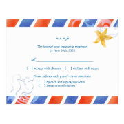 Airmail Sea Horse Beach Wedding RSVP (4.25x5.6) Postcards