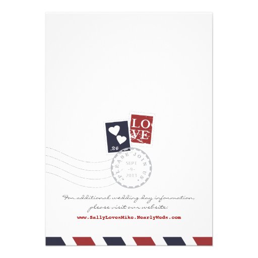Airmail Stamps Love Letter Wedding Invitation