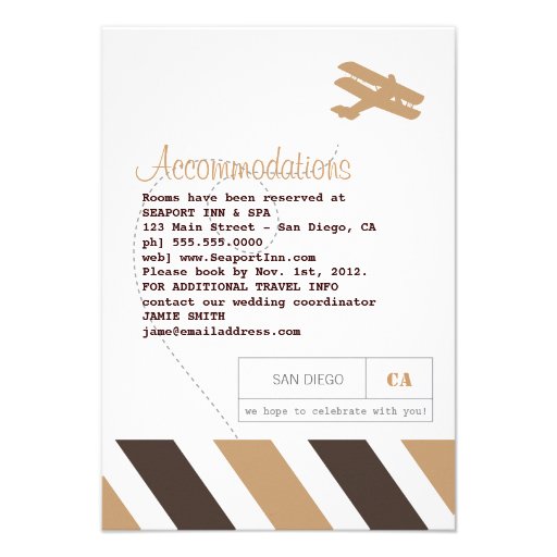 Airmail Travel and Hotel Insert Card Custom Announcements