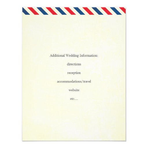Airmail Wedding Insert Invites