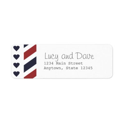 Airmail with Hearts Return Address Label