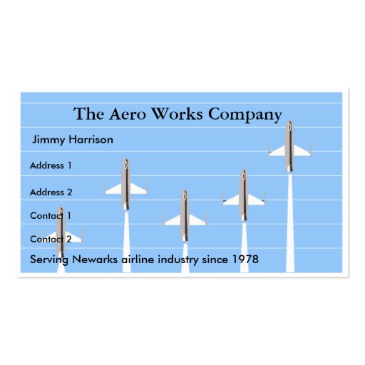Airplane Airline Aeronautics Aviation Business Card Template (front side)