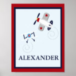 AIRPLANE AVIATOR CUSTOM NAME PRINT posters