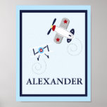 AIRPLANE AVIATOR CUSTOM NAME PRINT posters