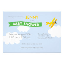 Airplane Baby Shower Invitation