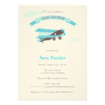 Airplane  Baby Shower Invitation - Blue and Brown