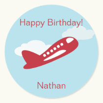 Airplane Birthday Cupcake Toppers/Stickers stickers