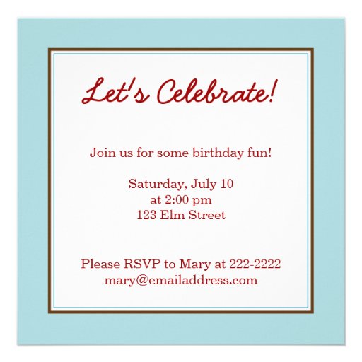 Airplane Birthday Invitation