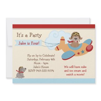 Airplane Birthday Party Invitation invitation